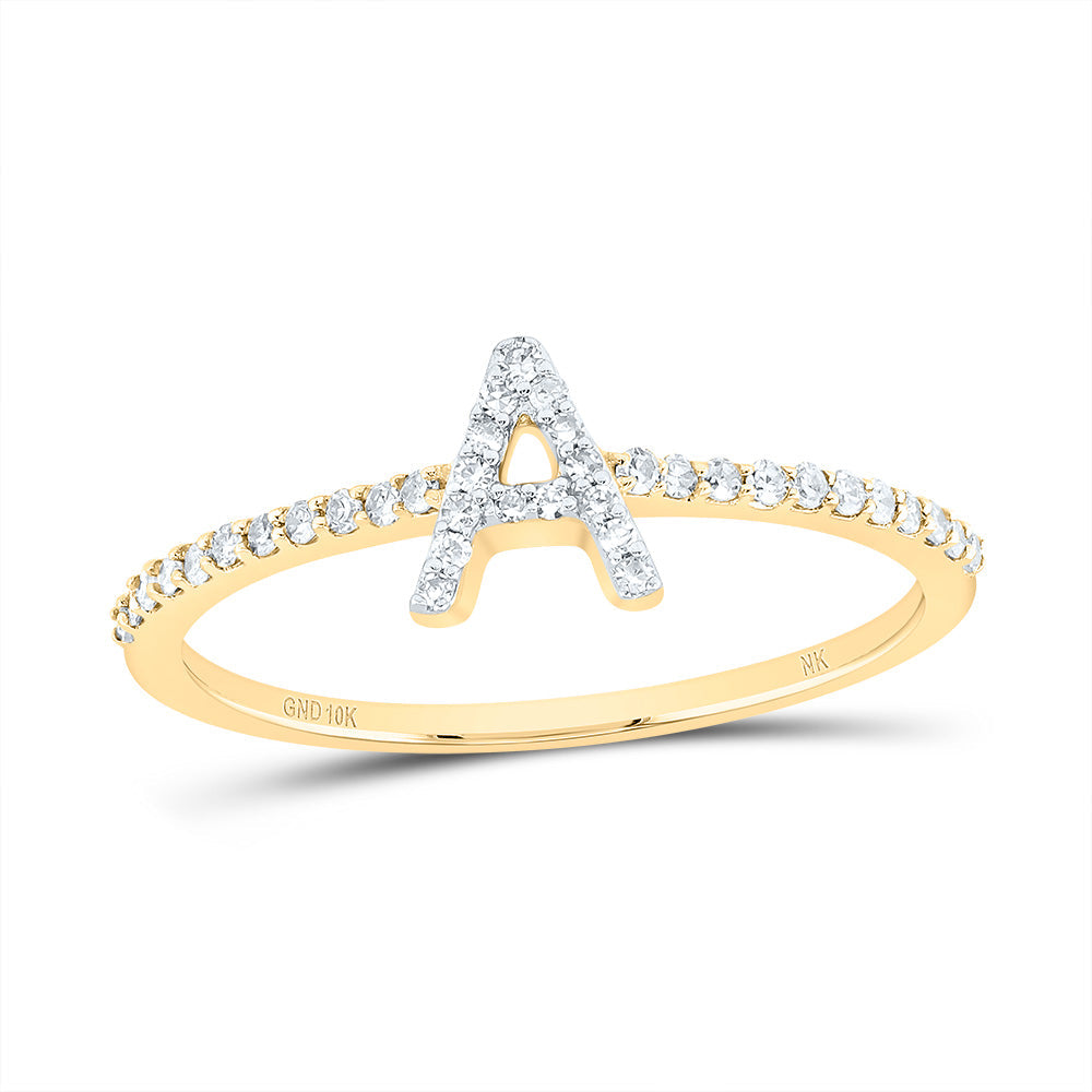 1/6CTW-DIA NK GIFT INITIAL "A" RING 7 Daisy Joyeria