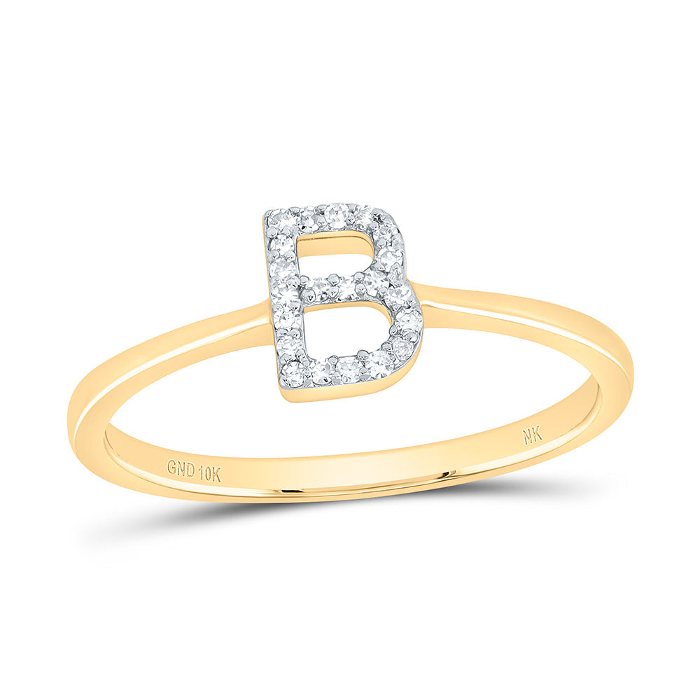 1/20CTW-DIA NK GIFT INITIAL "B" RING 7 Daisy Joyeria