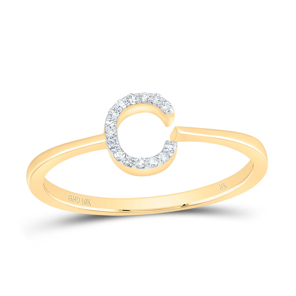 1/20 CTW-DIA NK GIFT INITIAL "C" RING 7 Daisy Joyeria