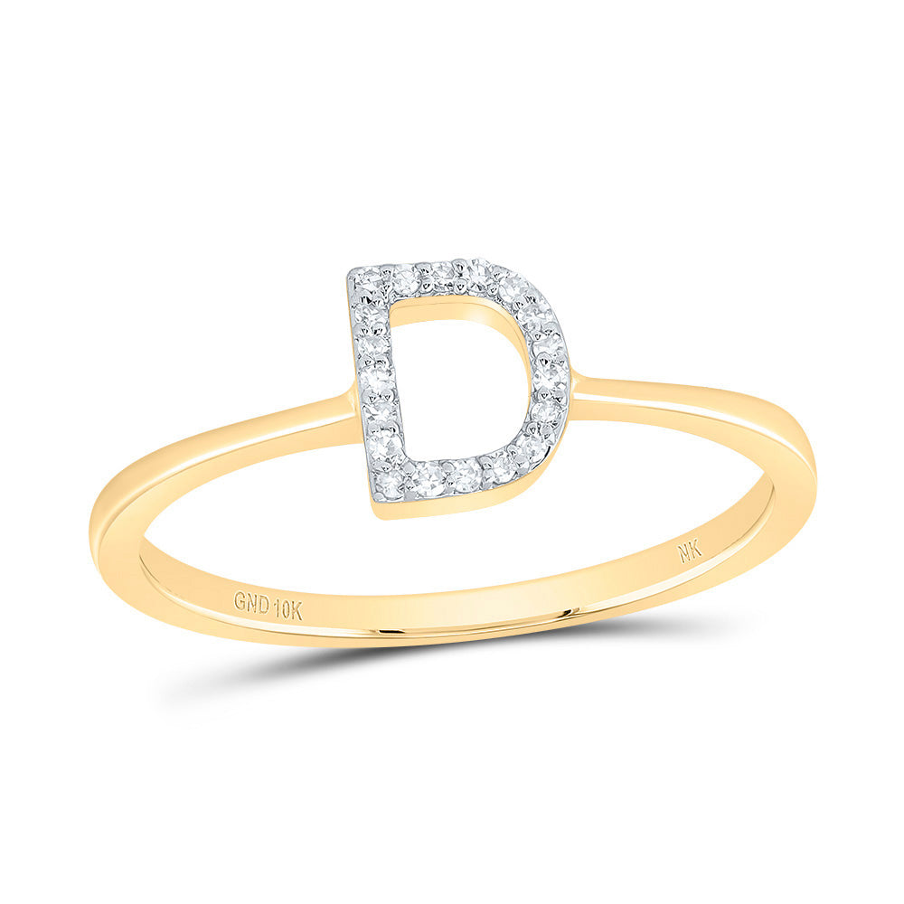 1/20CTW-DIA NK GIFT INITIAL "D" RING 7 Daisy Joyeria