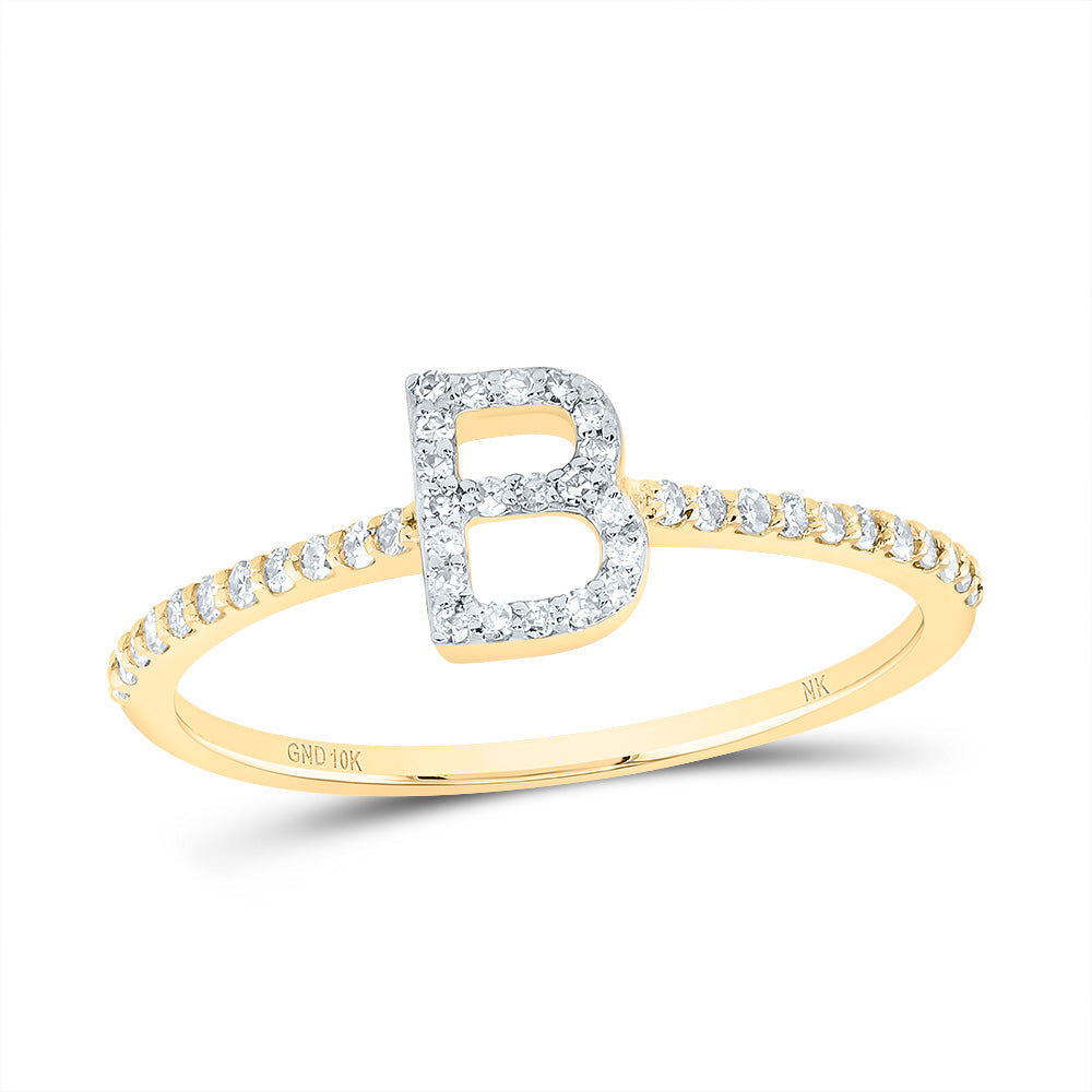 1/6CTW-DIA NK GIFT INITIAL "B" RING 7 Daisy Joyeria
