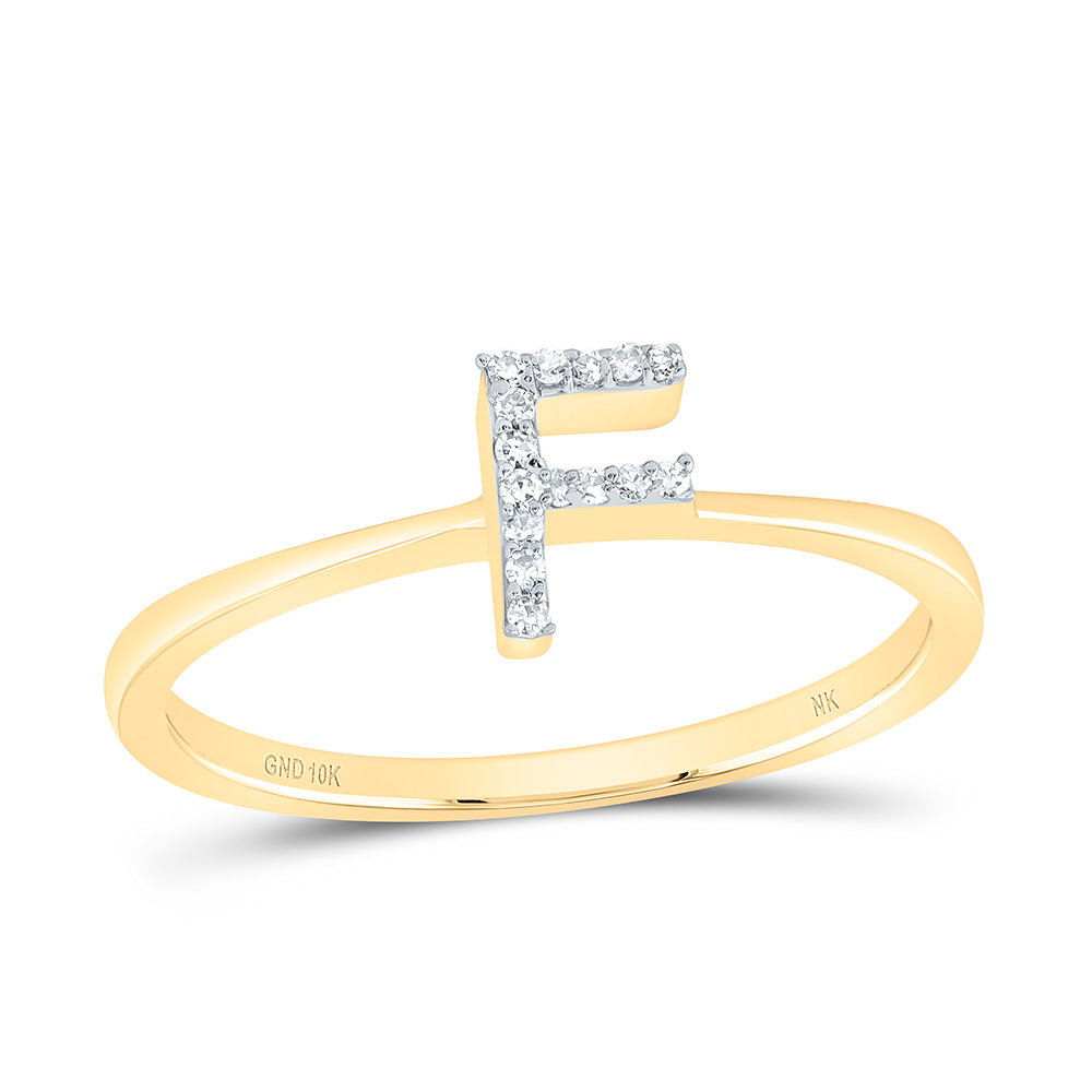 1/20 CTW-DIA NK GIFT INITIAL "F" RING 7 Daisy Joyeria