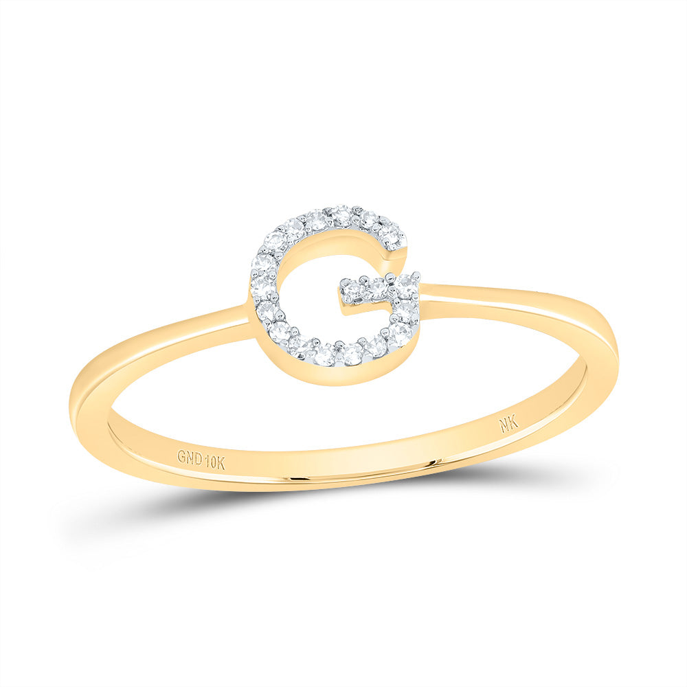 1/20CTW-DIA NK GIFT INITIAL "G" RING 7 Daisy Joyeria
