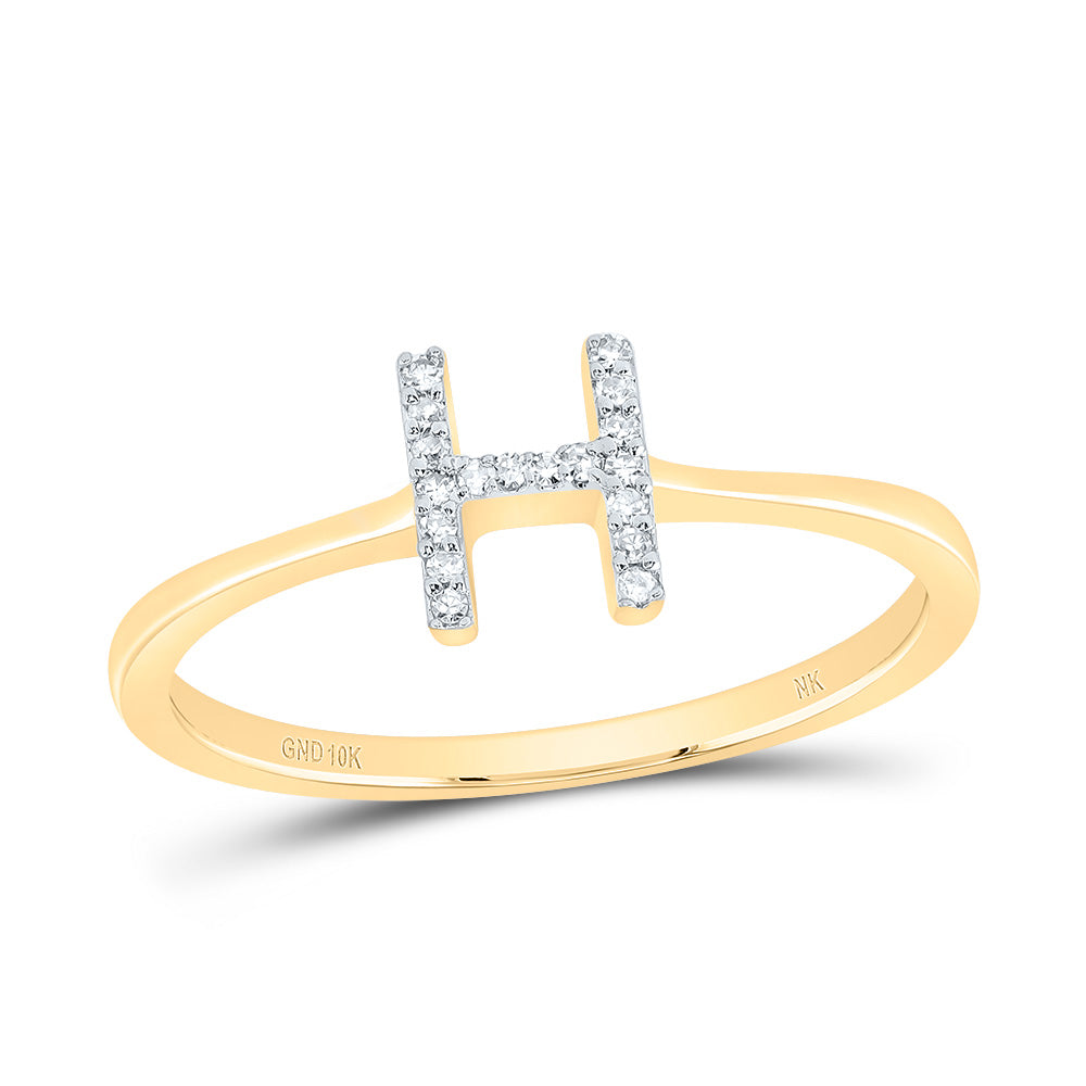 1/20CTW-DIA NK GIFT INITIAL "H" RING 7 Daisy Joyeria