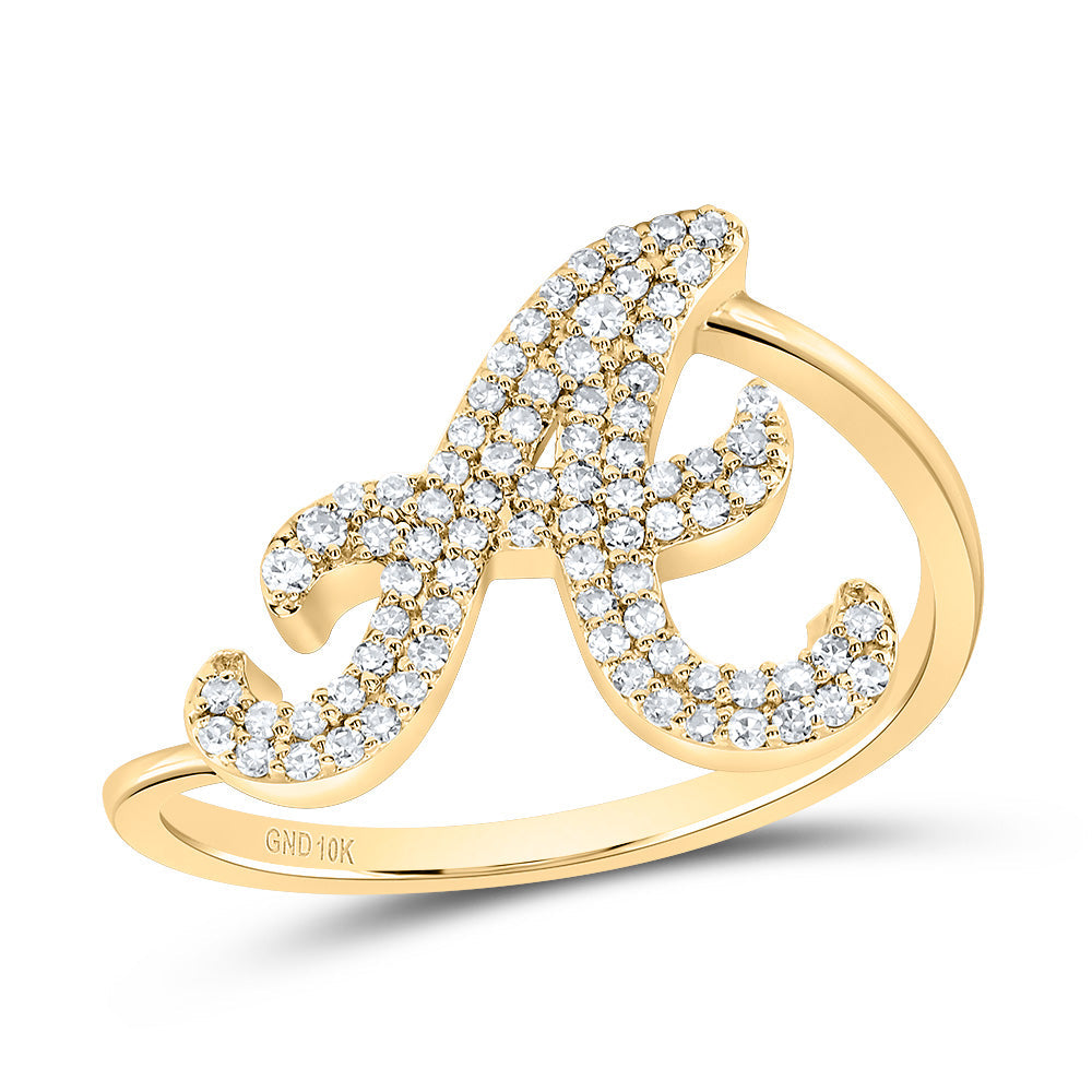 1/4CTW-DIA NK GIFT INITIAL "A" RING 7 Daisy Joyeria