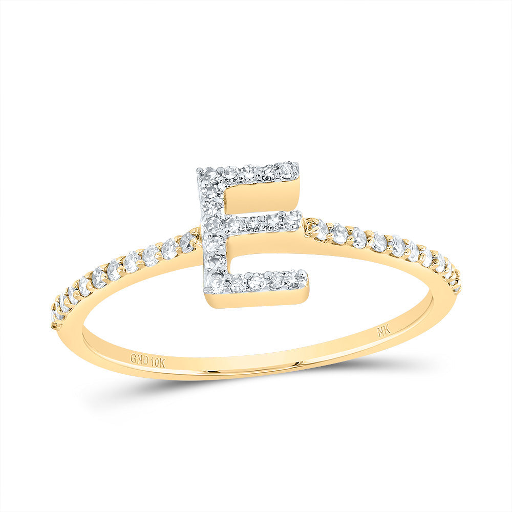 1/6CTW-DIA NK GIFT INITIAL "E" RING 7 Daisy Joyeria