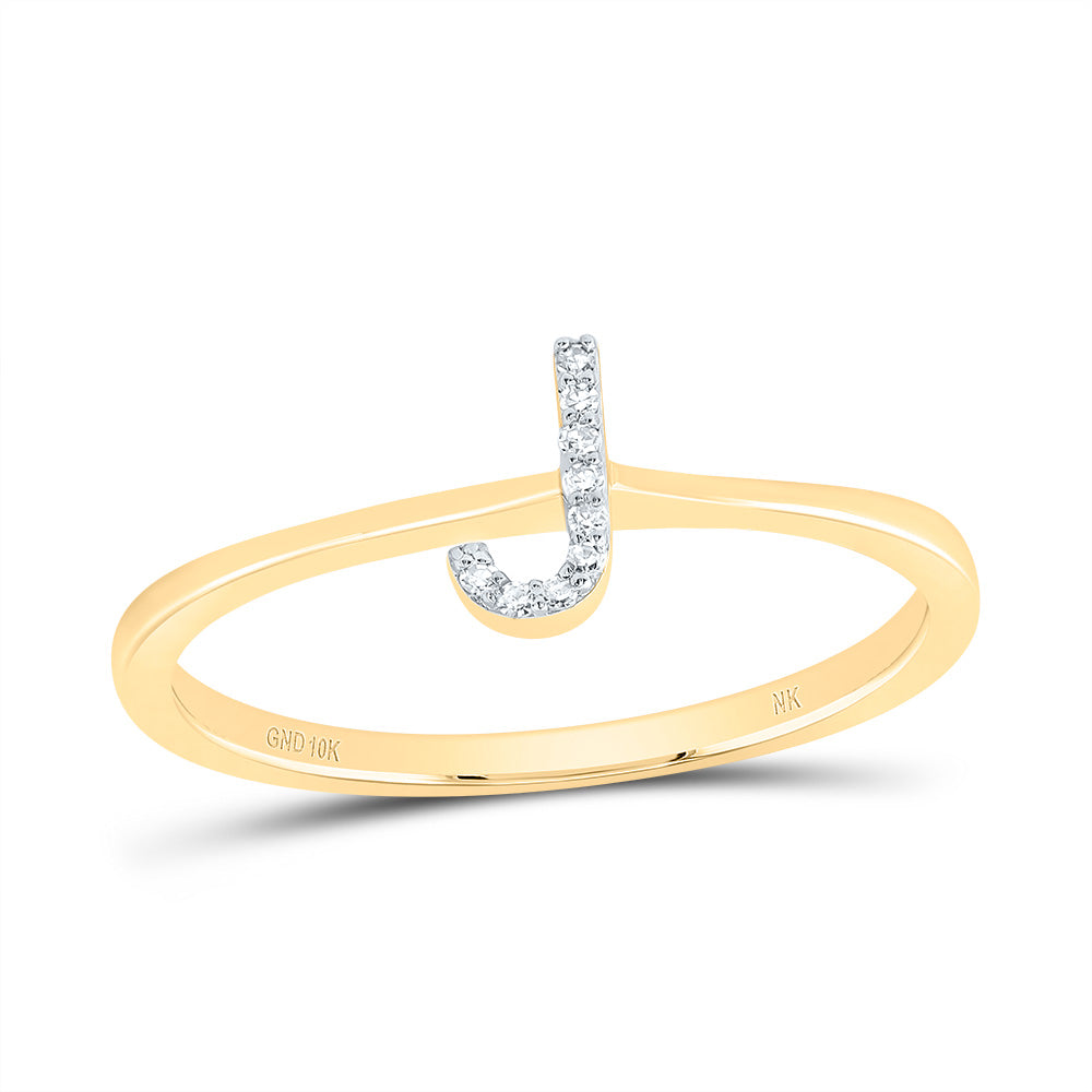 0.03CTW-DIA NK GIFT INITIAL "J" RING 7 Daisy Joyeria