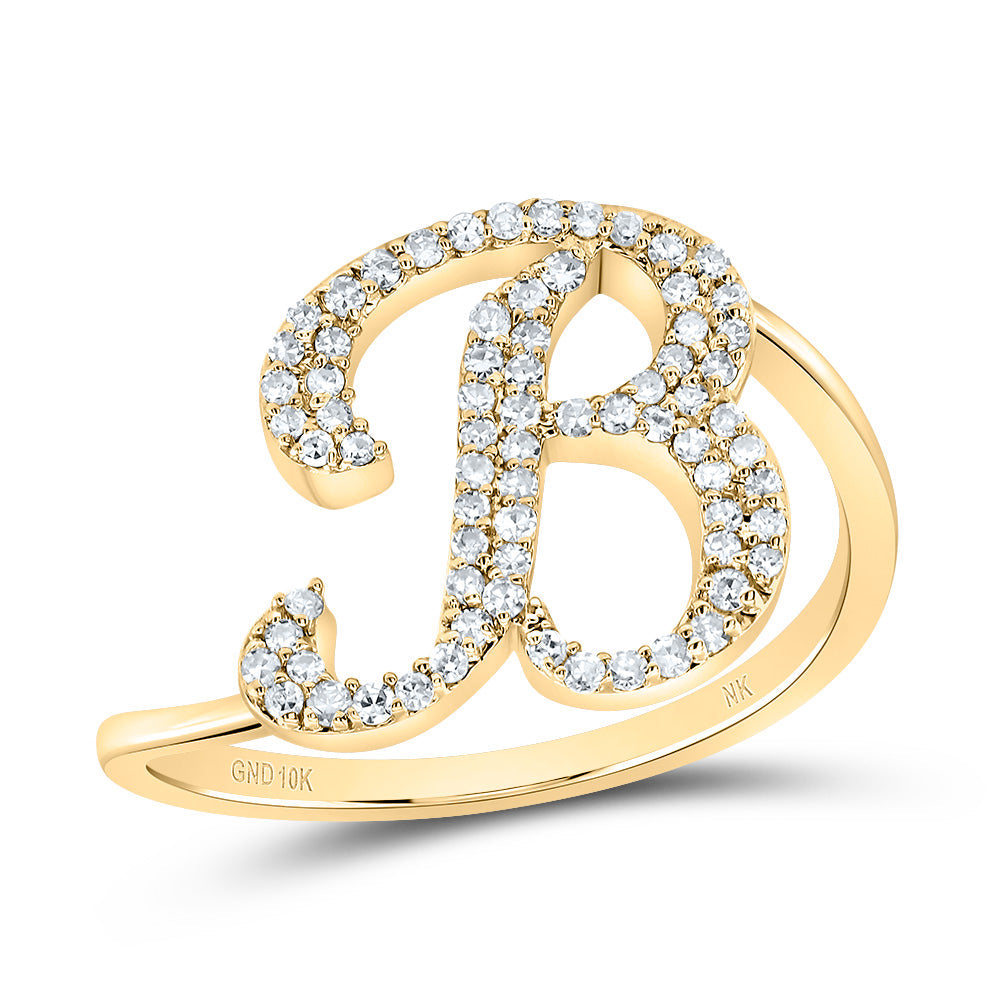 1/4CTW-DIA NK GIFT INITIAL "B" RING 7 Daisy Joyeria
