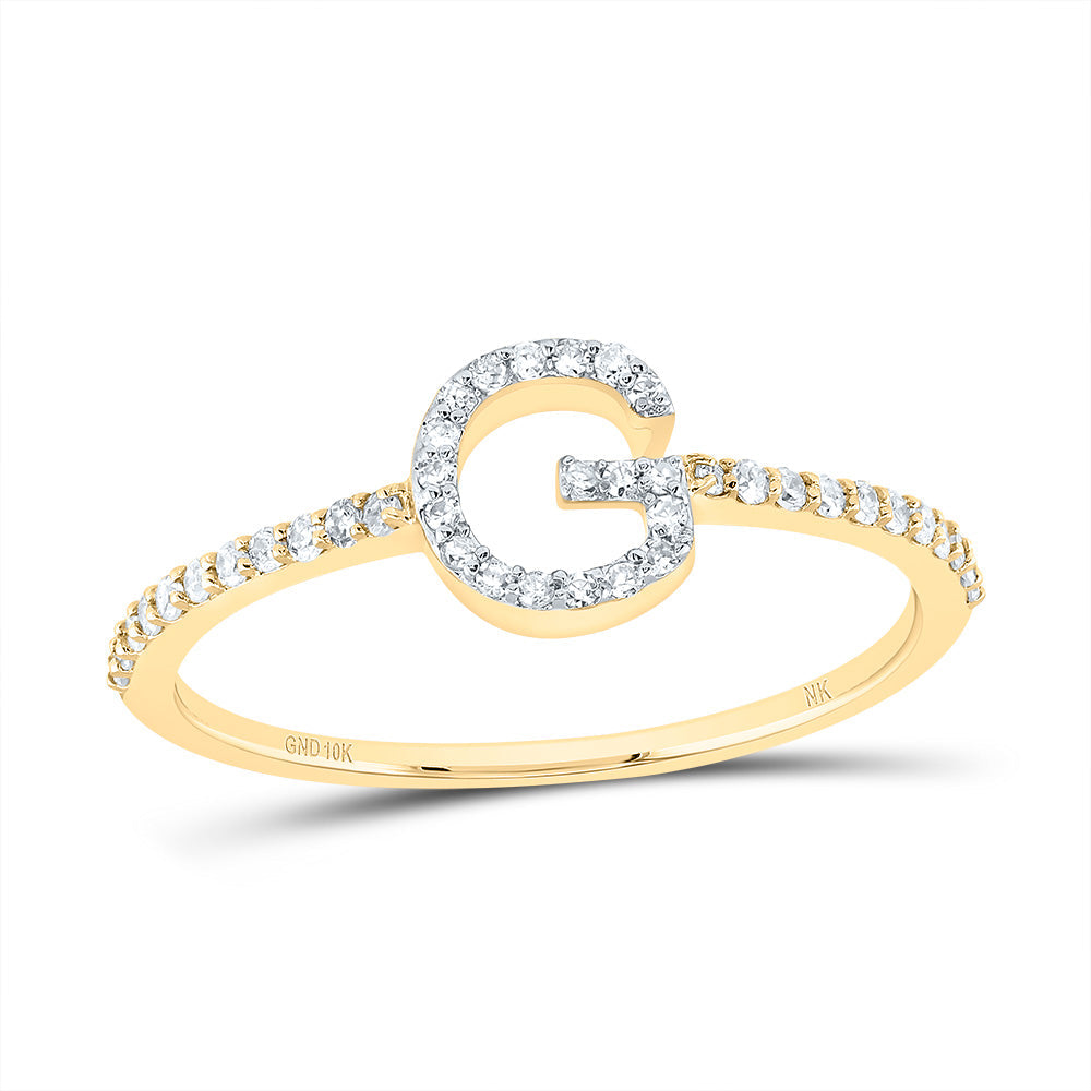 1/6CTW-DIA NK GIFT INITIAL "G" RING 7 Daisy Joyeria