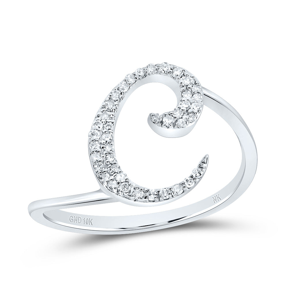 1/8CTW-DIA NK GIFT INITIAL "C" RING 7 Daisy Joyeria