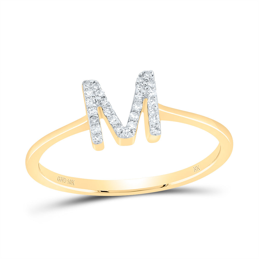 1/12CTW-DIA NK GIFT INITIAL "M" RING 7 Daisy Joyeria
