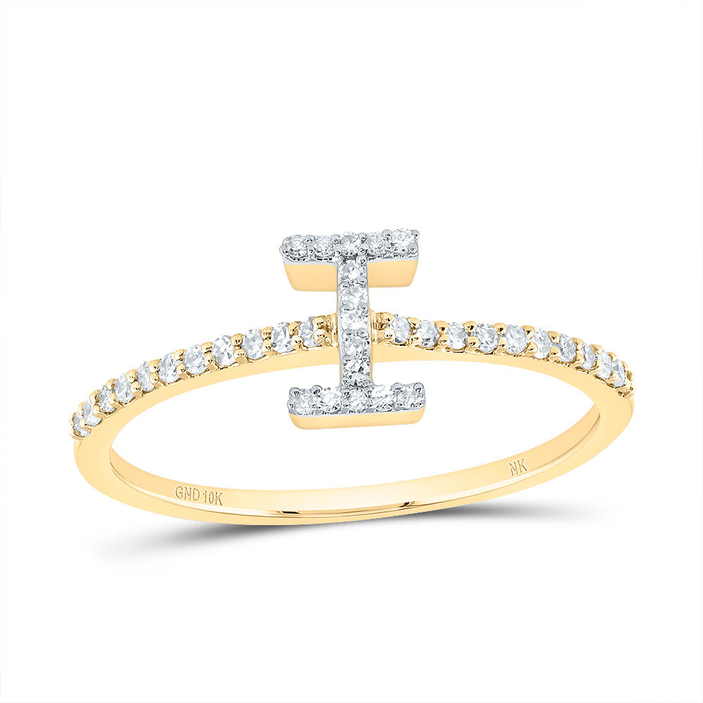1/6CTW-DIA NK GIFT INITIAL "I" RING 7 Daisy Joyeria