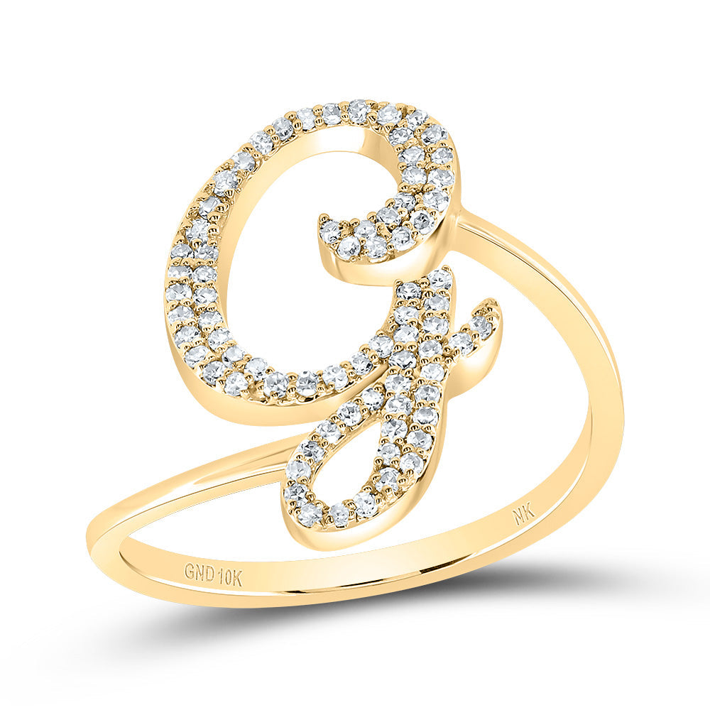 1/4CTW-DIA NK GIFT INITIAL "G" RING 7 Daisy Joyeria