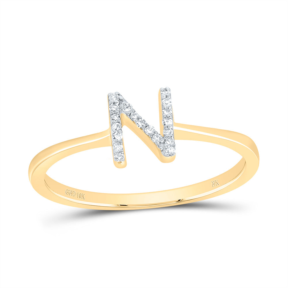 1/20CTW-DIA NK GIFT INITIAL "N" RING 7 Daisy Joyeria