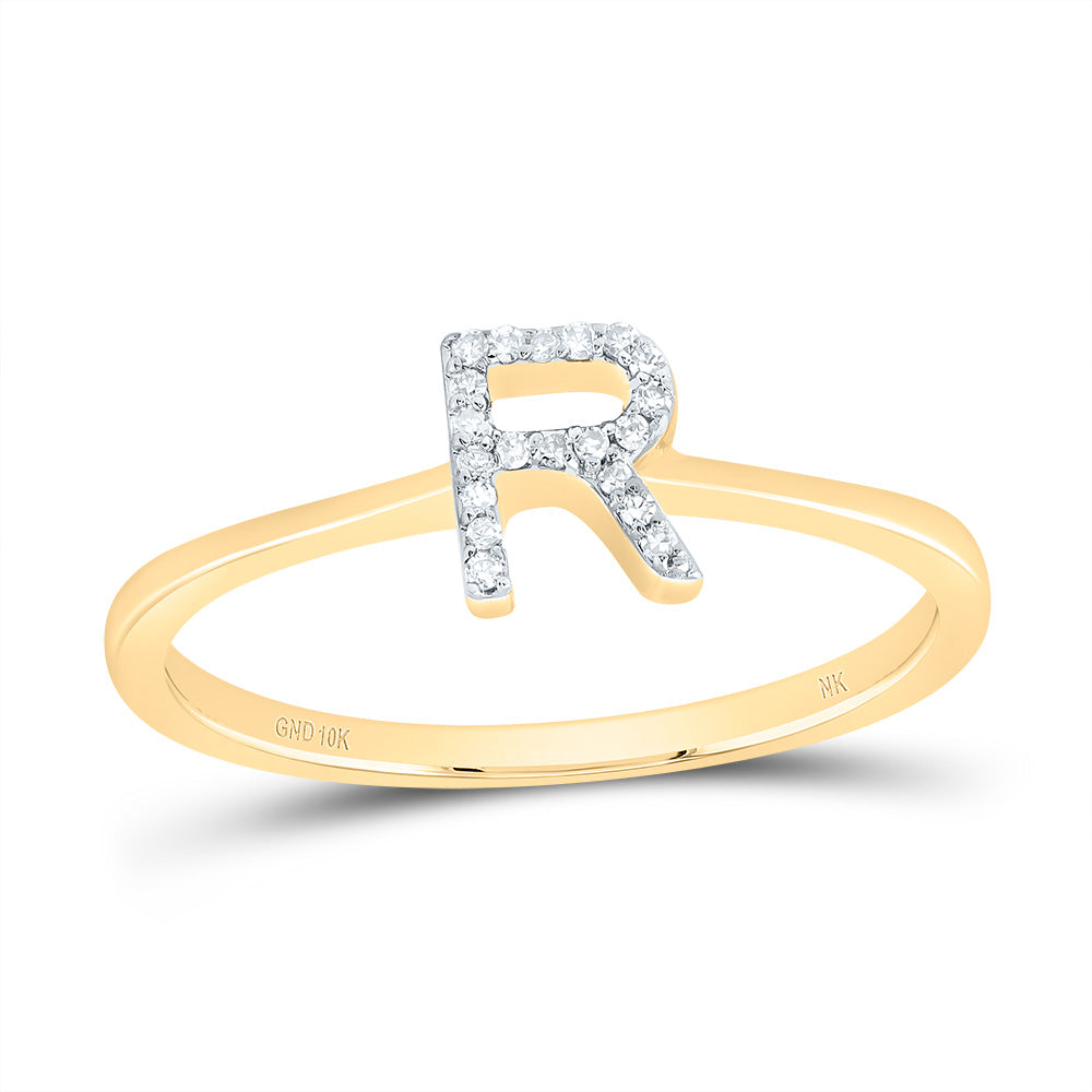 1/20CTW-DIA NK GIFT INITIAL "R" RING 7 Daisy Joyeria