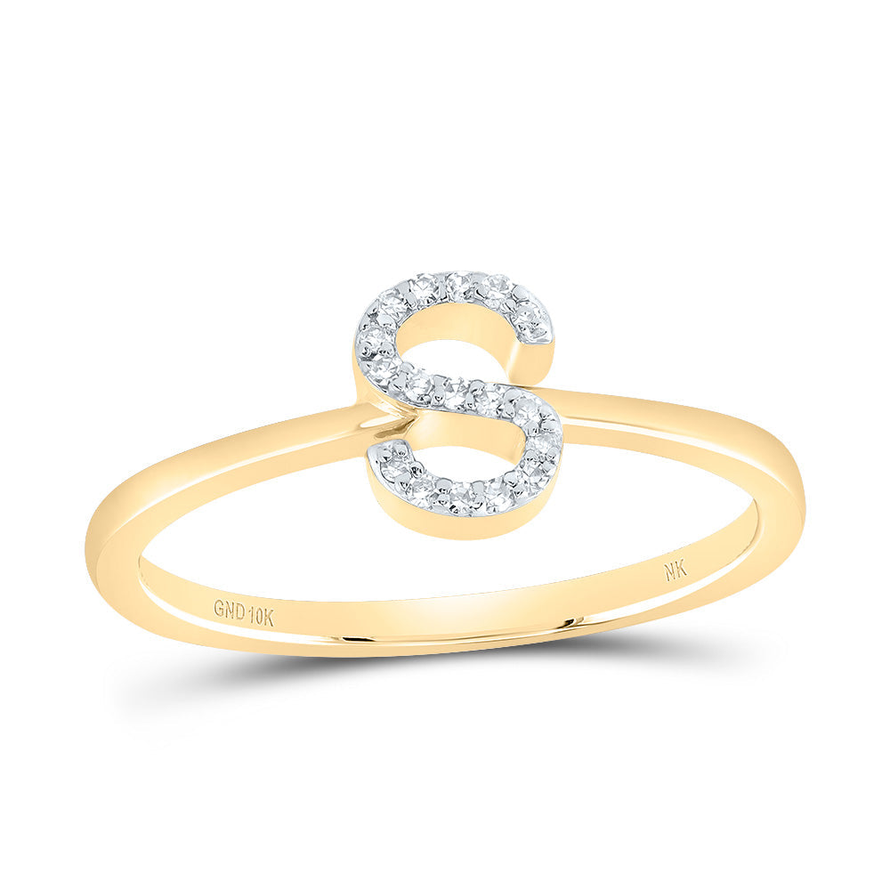 1/20CTW-DIA NK GIFT INITIAL "S" RING 7 Daisy Joyeria