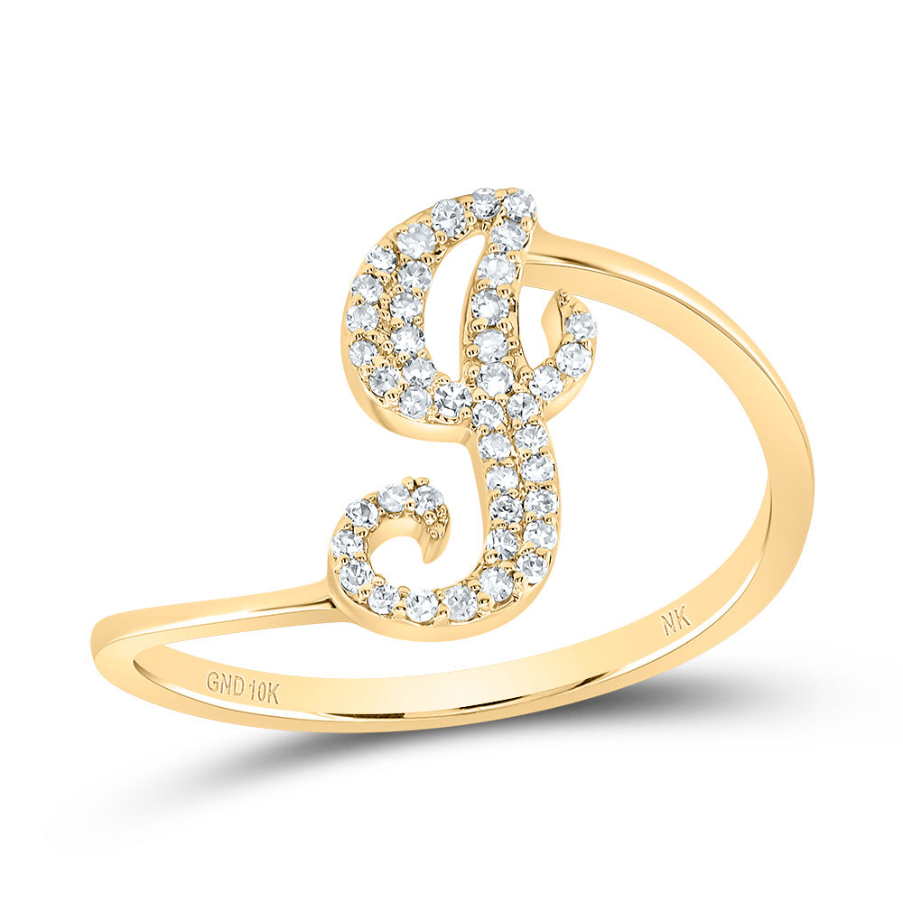1/8CTW-DIA NK GIFT INITIAL "J" RING 7 Daisy Joyeria