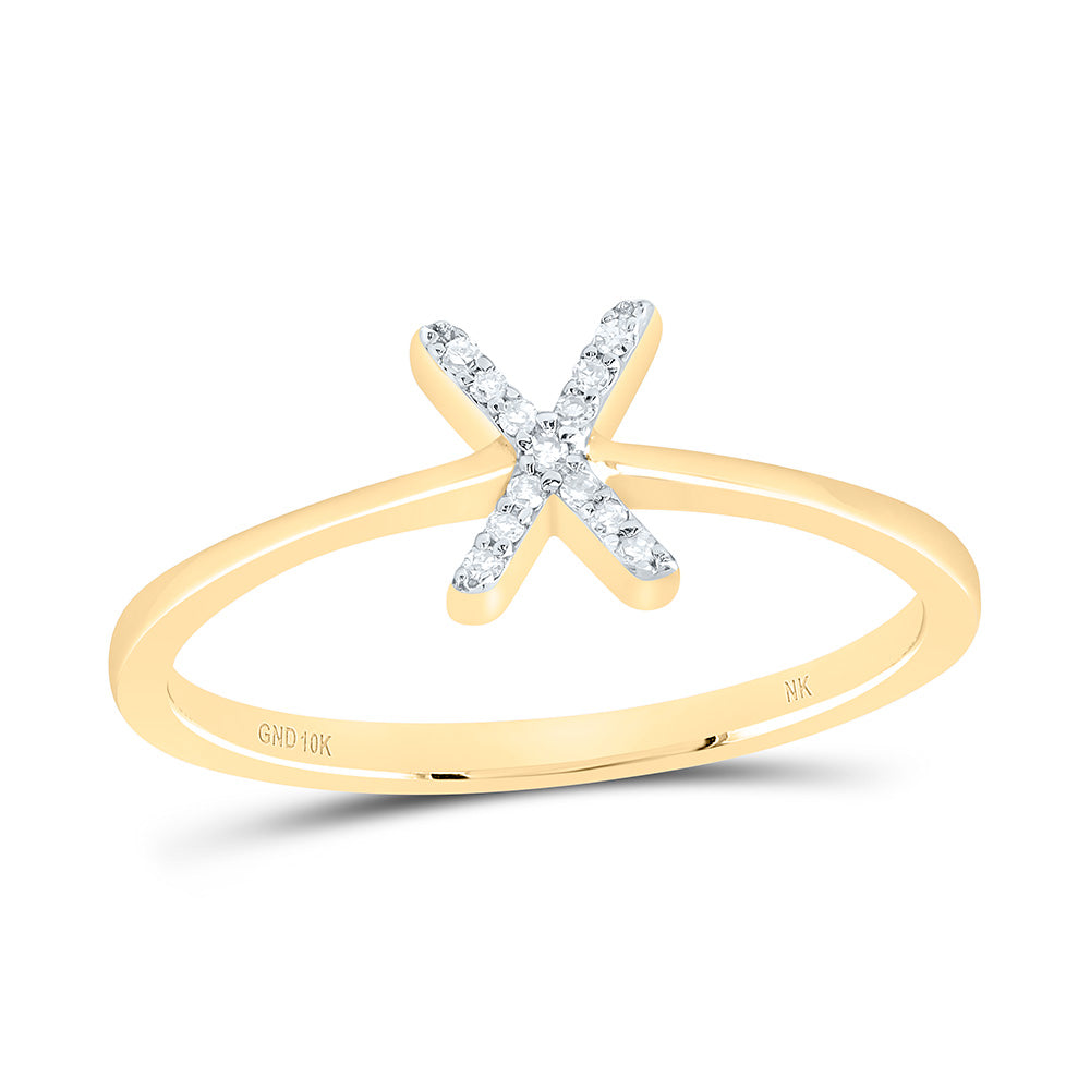 1/20CTW-DIA NK GIFT INITIAL "X" RING 7 Daisy Joyeria