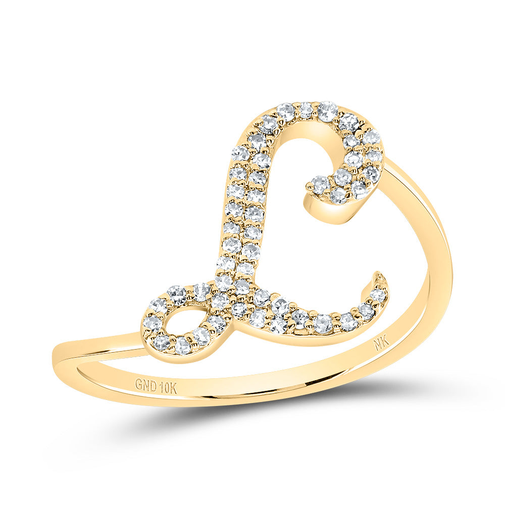 1/6CTW-DIA NK GIFT INITIAL "L" RING 7 Daisy Joyeria