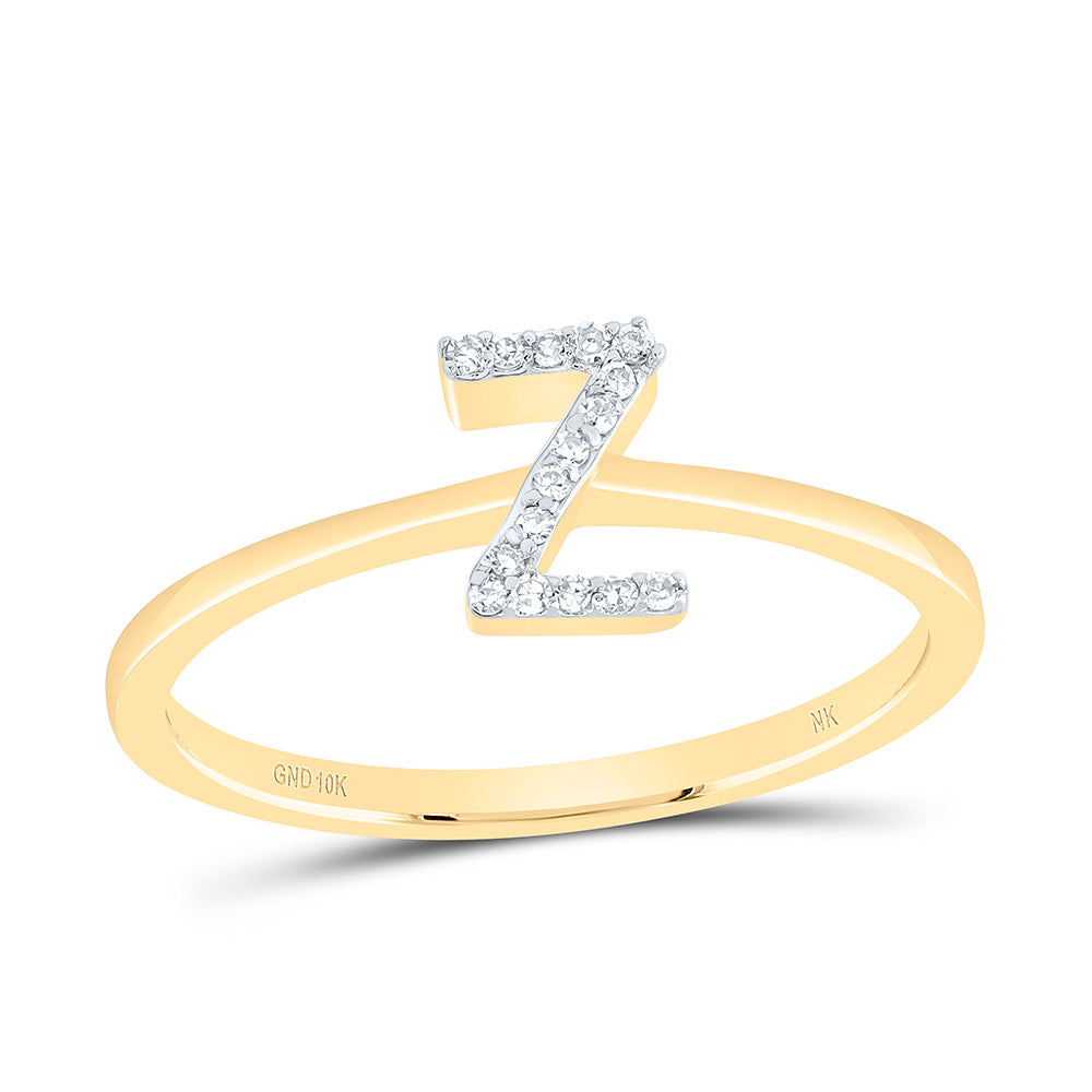 1/20CTW-DIA NK GIFT INITIAL "Z" RING 7 Daisy Joyeria