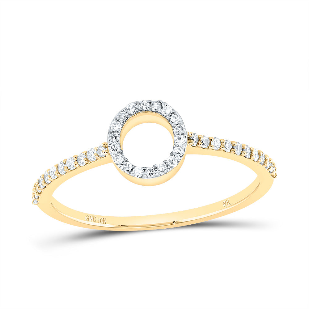 1/6CTW-DIA NK GIFT INITIAL "O" RING 7 Daisy Joyeria
