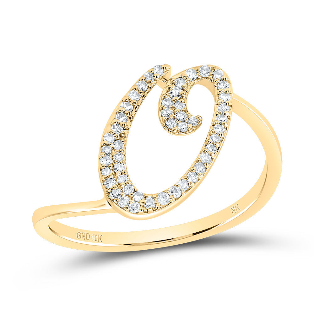 1/6CTW-DIA NK GIFT INITIAL "O" RING 7 Daisy Joyeria