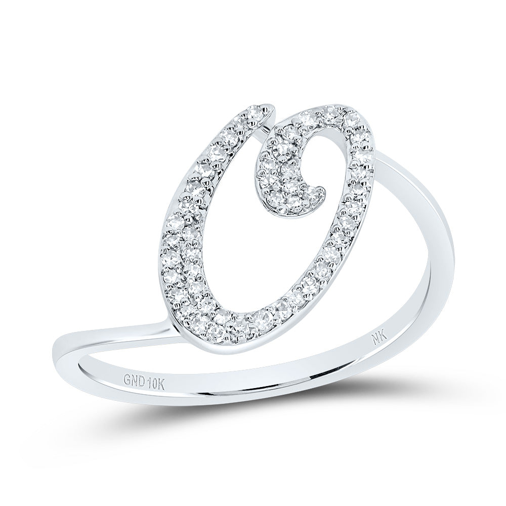 1/6CTW-DIA NK GIFT INITIAL "O" RING 7 Daisy Joyeria