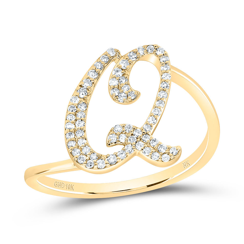 1/5CTW-DIA NK GIFT INITIAL "Q" RING 7 Daisy Joyeria