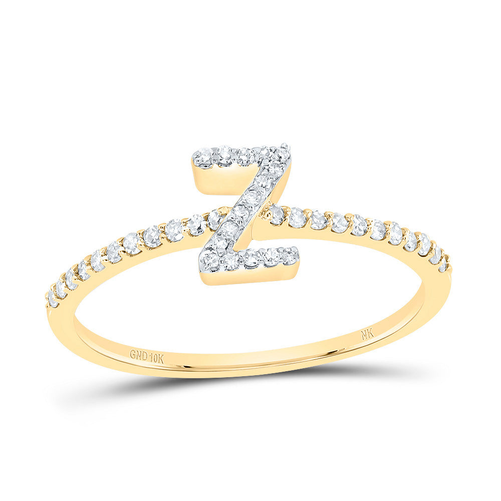 1/6CTW-DIA NK GIFT INITIAL "Z" RING 7 Daisy Joyeria