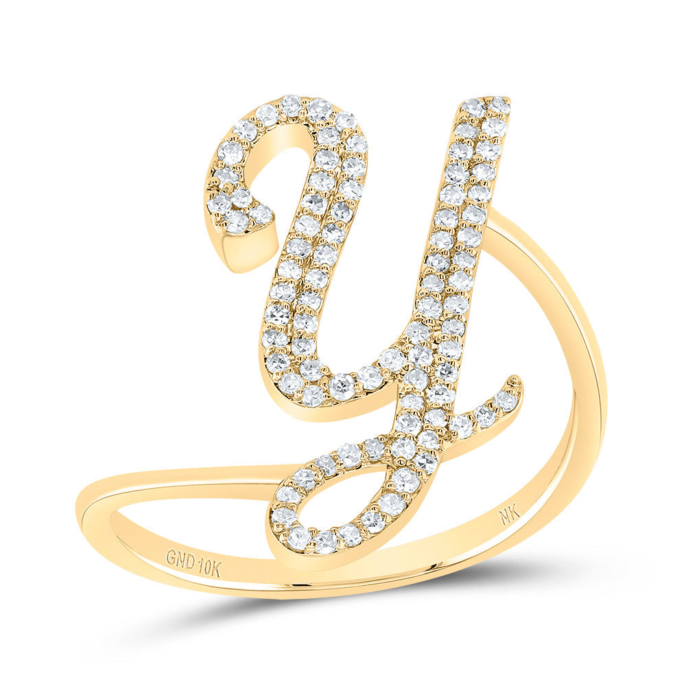 1/4CTW-DIA NK GIFT INITIAL "Y" RING 7 Daisy Joyeria