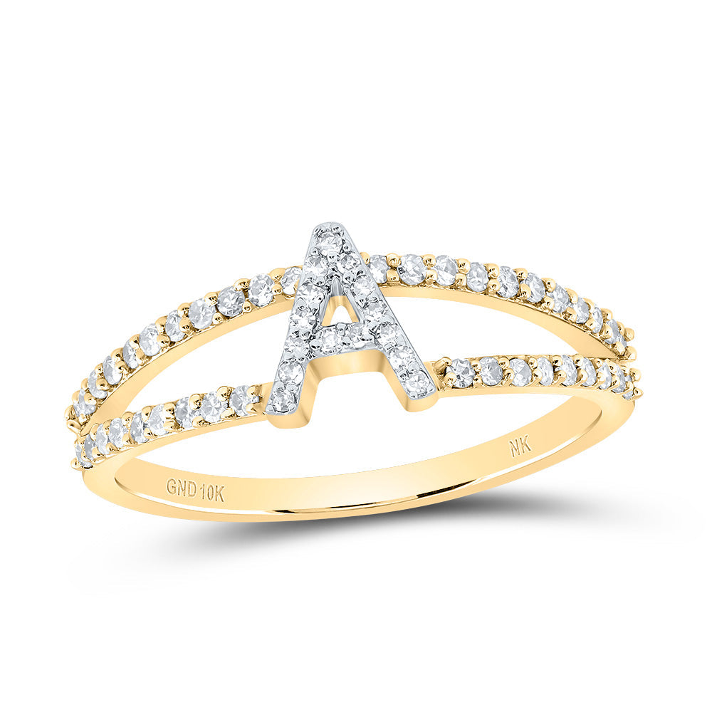 1/4CTW-DIA NK GIFT INITIAL "A" LADIES RING 7 Daisy Joyeria