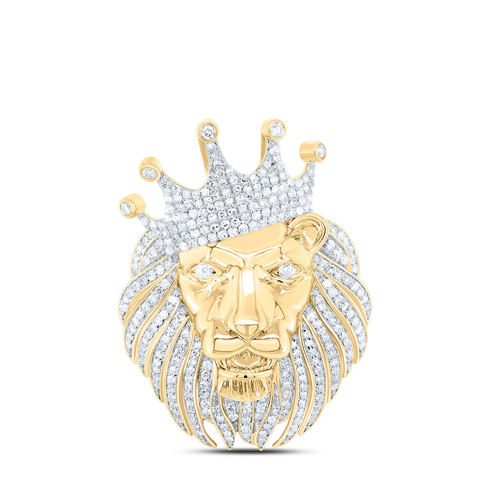 1 CTW-DIA NK LION FACE CROWN MEN'S CHARM Daisy Joyeria