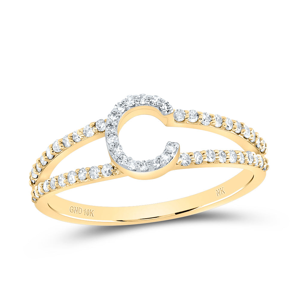 1/4CTW-DIA NK GIFT INITIAL "C" LADIES RING 7 Daisy Joyeria