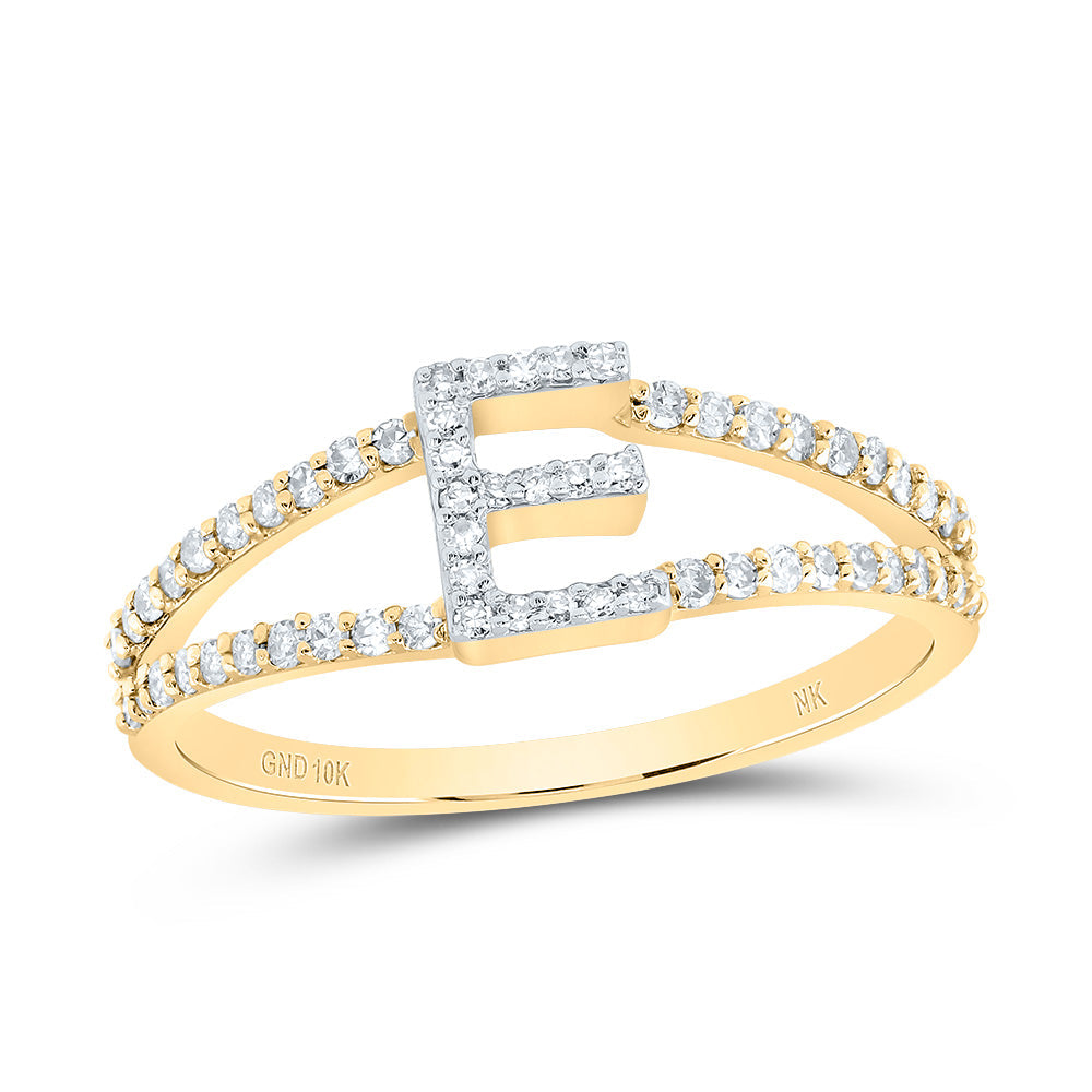 1/4CTW-DIA NK GIFT INITIAL "E" LADIES RING 7 Daisy Joyeria