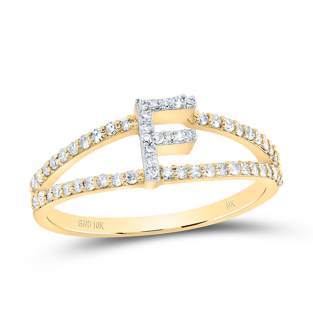 1/4CTW-DIA NK GIFT INITIAL "F" LADIES RING 7 Daisy Joyeria