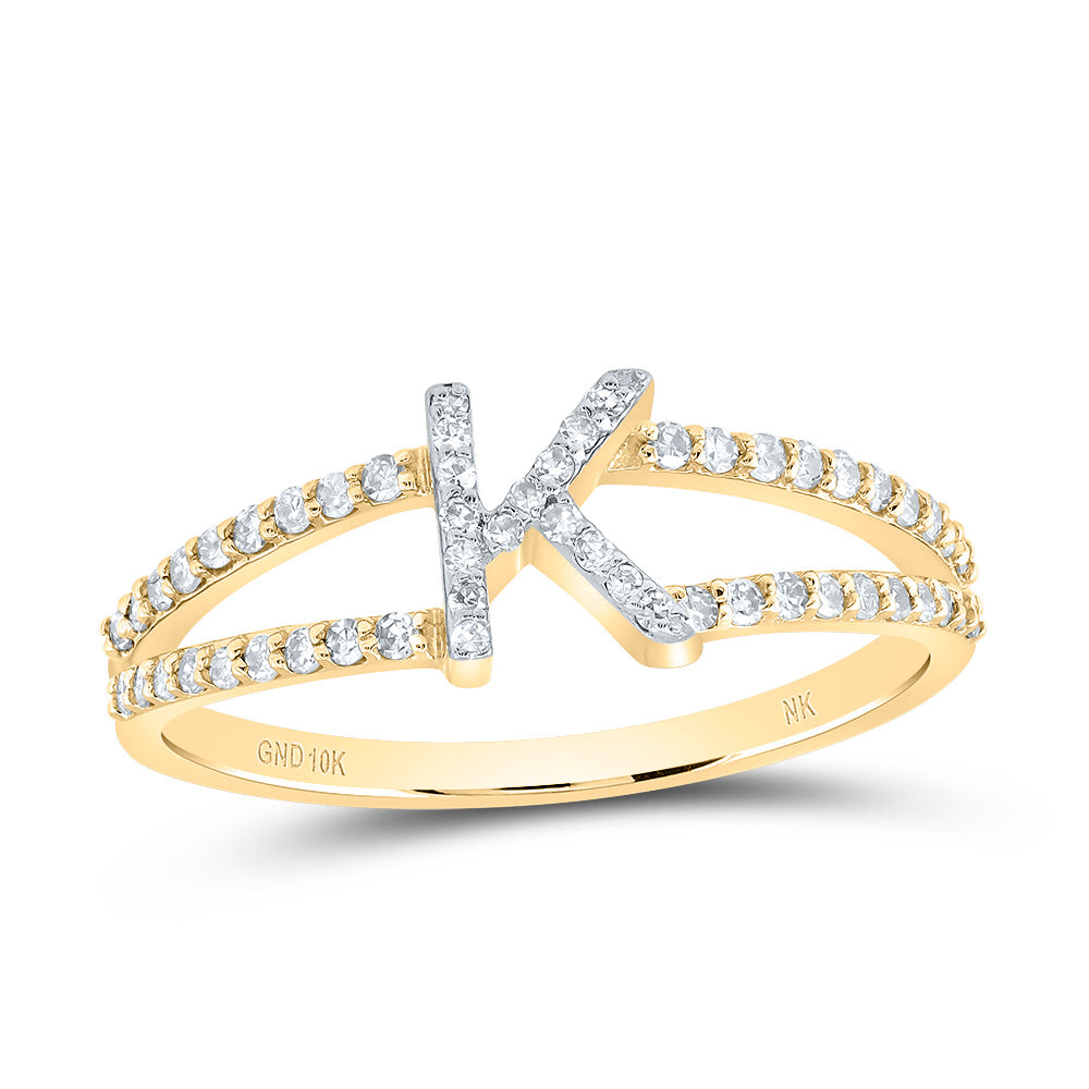 1/4CTW-DIA NK GIFT INITIAL "K" LADIES RING 7 Daisy Joyeria