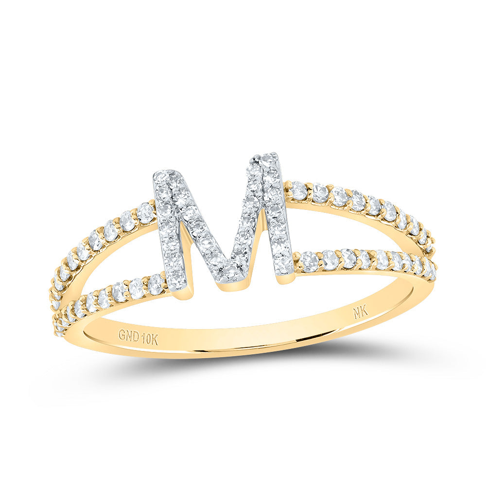 1/4CTW-DIA NK GIFT INITIAL "M" LADIES RING 7 Daisy Joyeria