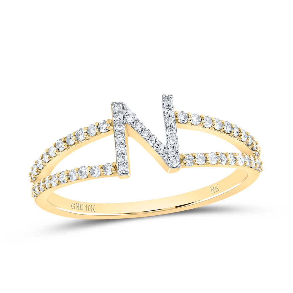 1/4CTW-DIA NK GIFT INITIAL "N" LADIES RING 7 Daisy Joyeria