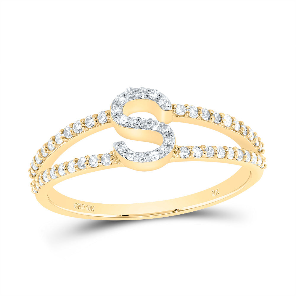 1/4CTW-DIA NK GIFT INITIAL "S" LADIES RING 7 Daisy Joyeria