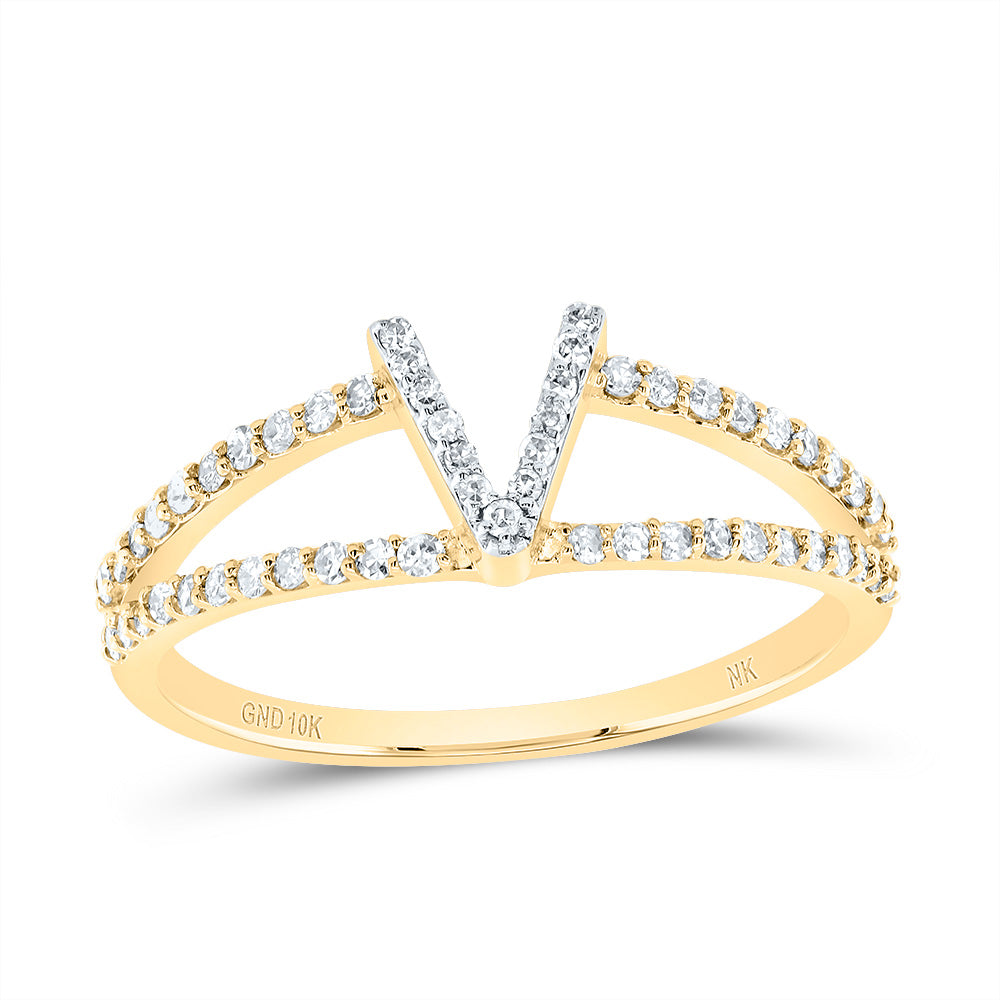 1/4CTW-DIA NK GIFT INITIAL "V" LADIES RING 7 Daisy Joyeria