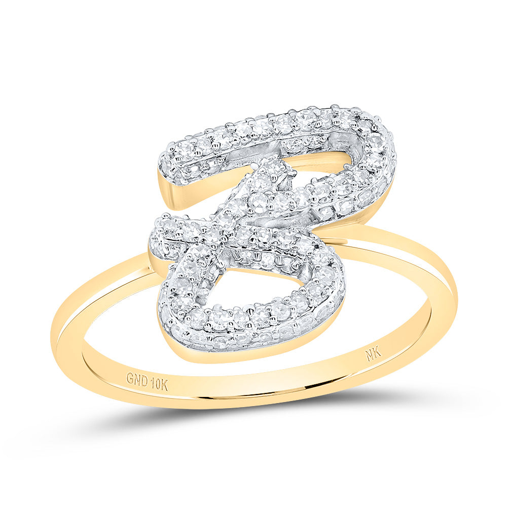 3/8 CTW-DIA NK FASHION INITIAL "B"  RING 7 Daisy Joyeria