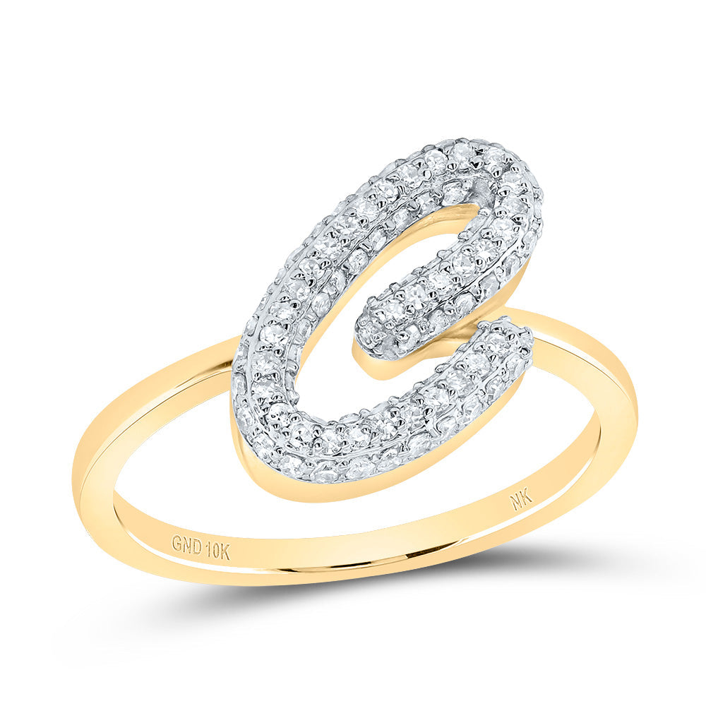 3/8CTW-DIA NK FASHION INITIAL "C"  RING 7 Daisy Joyeria