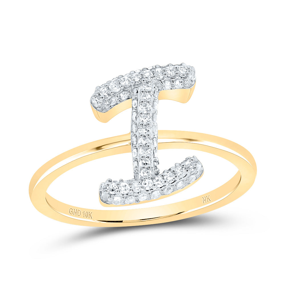 1/3CTW-DIA NK FASHION INITIAL "I"  RING 7 Daisy Joyeria