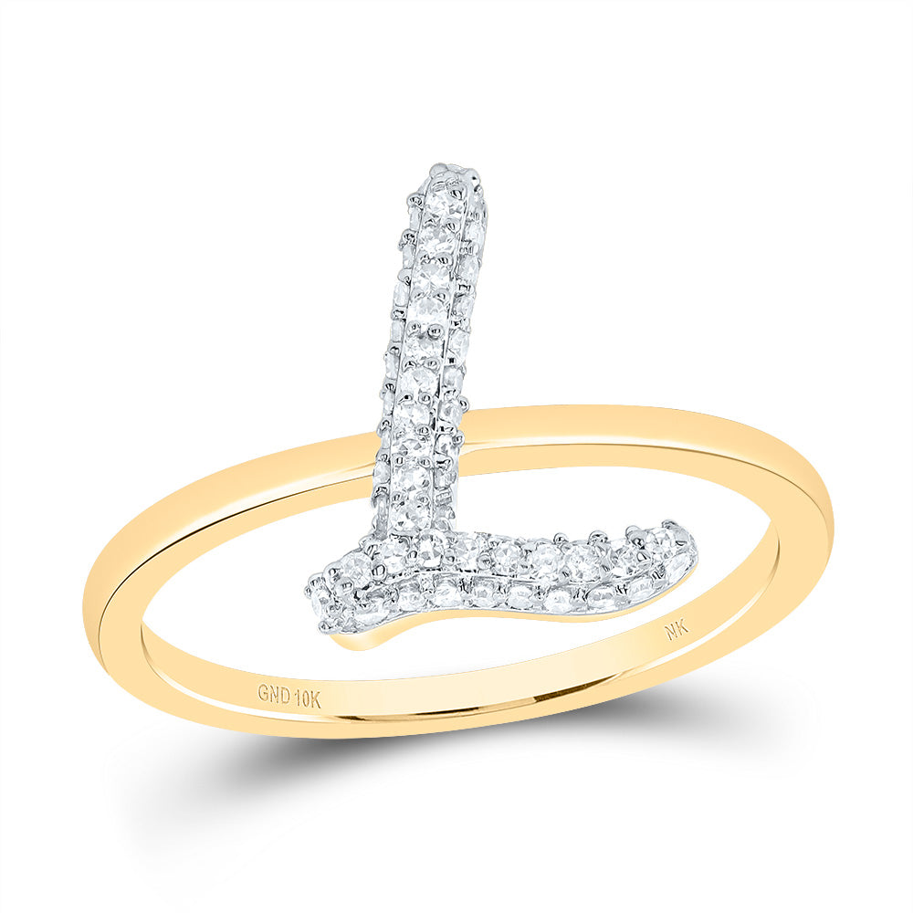 1/5CTW-DIA NK FASHION INITIAL "L"  RING 7 Daisy Joyeria