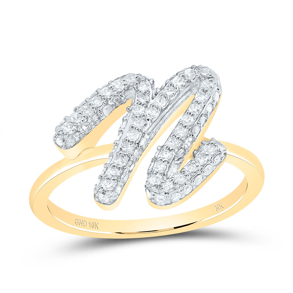 1/2CTW-DIA NK FASHION INITIAL "N"  RING 7 Daisy Joyeria