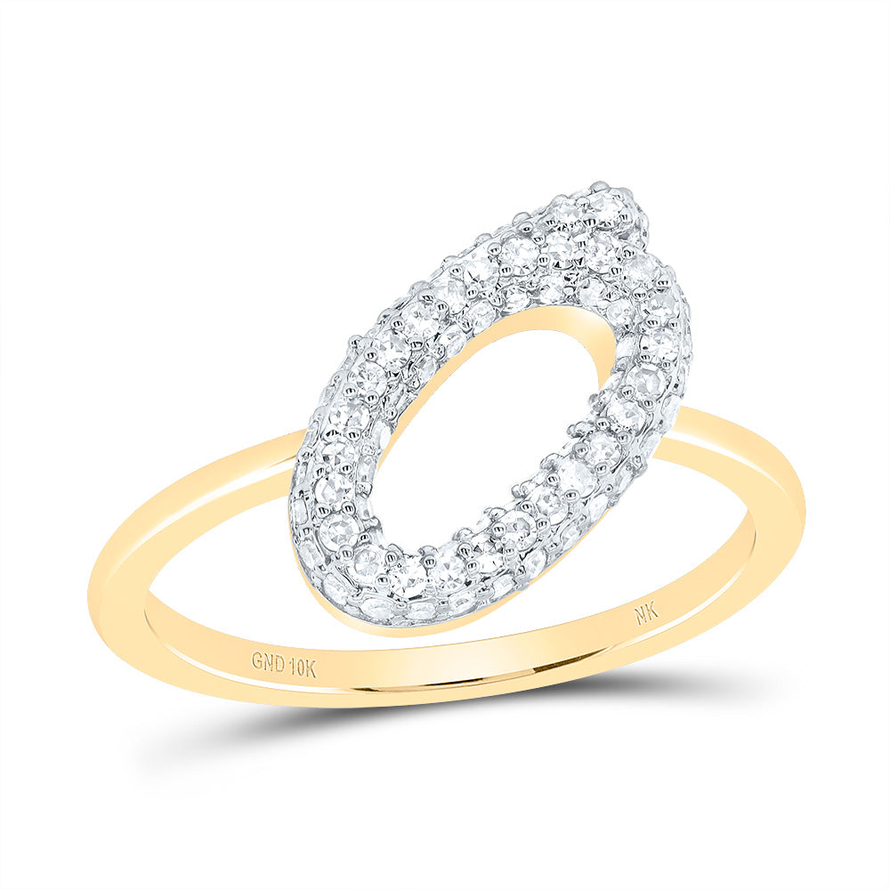 3/8CTW-DIA NK FASHION INITIAL "O"  RING 7 Daisy Joyeria