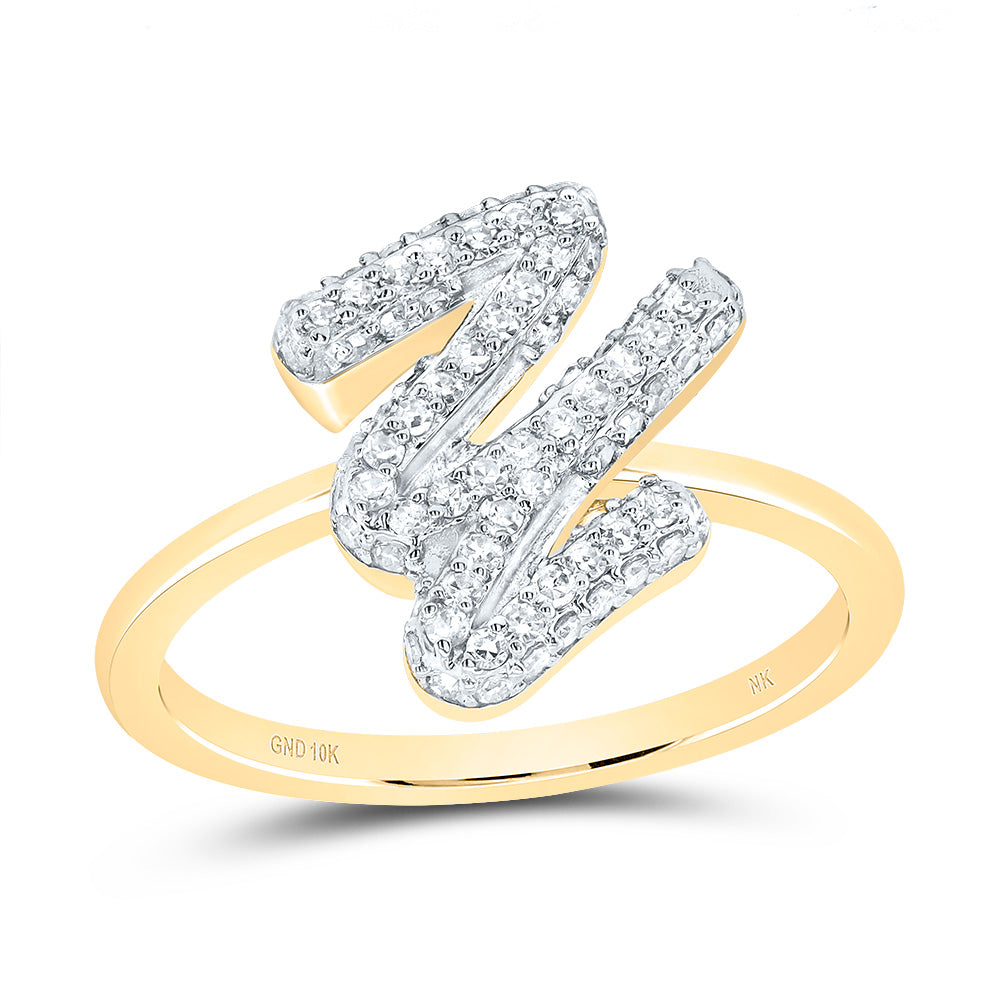 3/8CTW-DIA NK FASHION INITIAL "Y"  RING 7 Daisy Joyeria