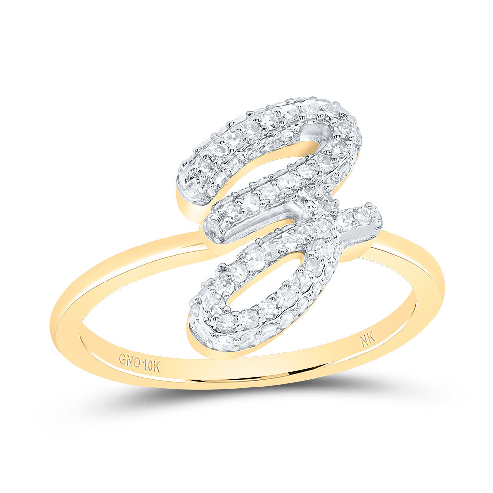 3/8CTW-DIA NK FASHION INITIAL "Z"  RING 7 Daisy Joyeria