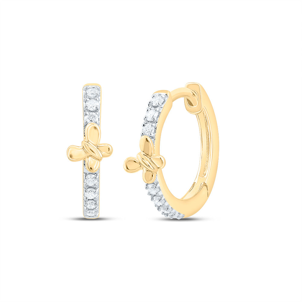 1/12CTW-DIA CN GIFT BUTTERFLY HOOP EARRING Daisy Joyeria