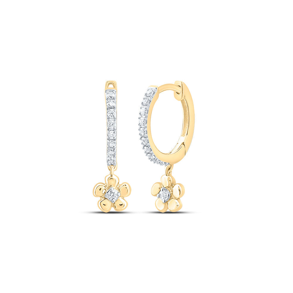 1/8 CTW-DIA CN GIFT FLOWER DANGLING EARRING Daisy Joyeria